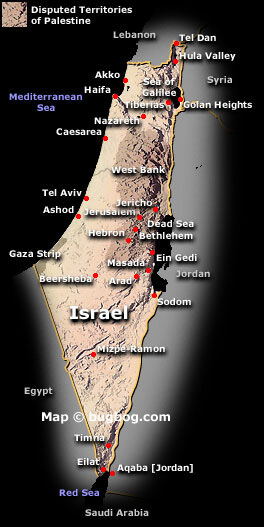 israel palestine satellite map