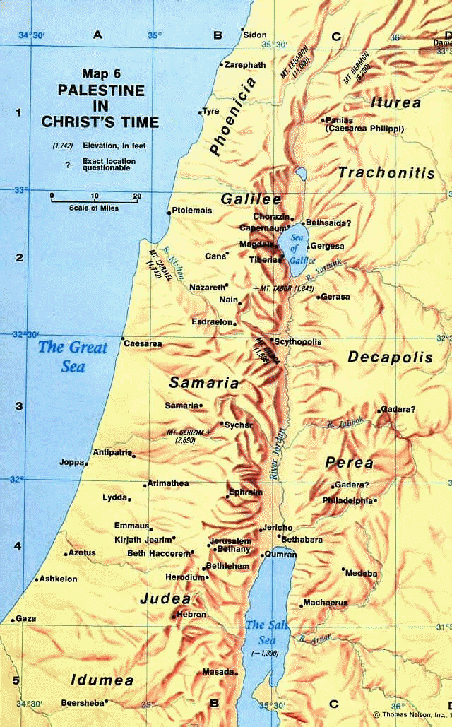 palestine map jesus time