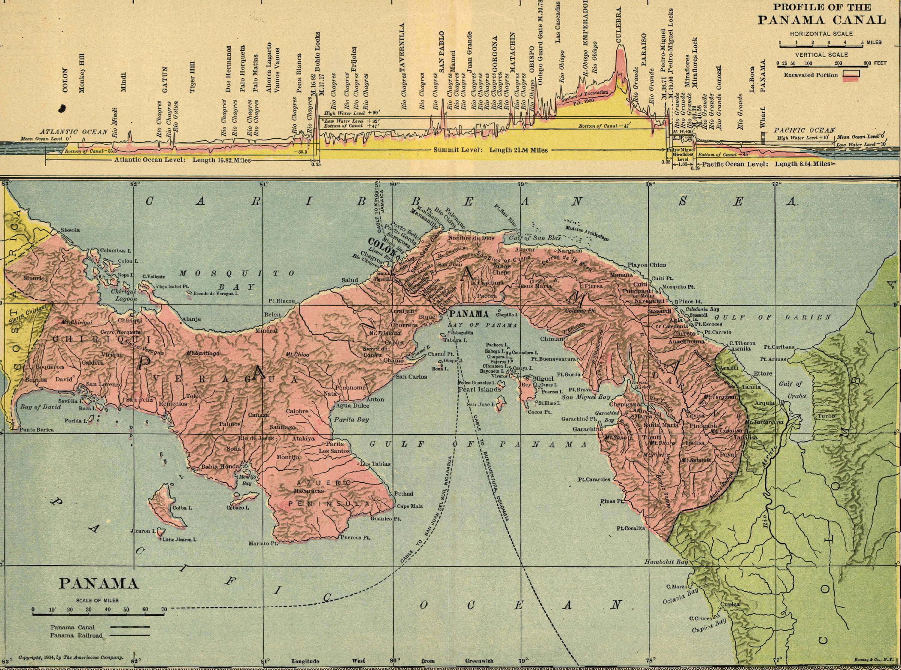 map of panama 1904
