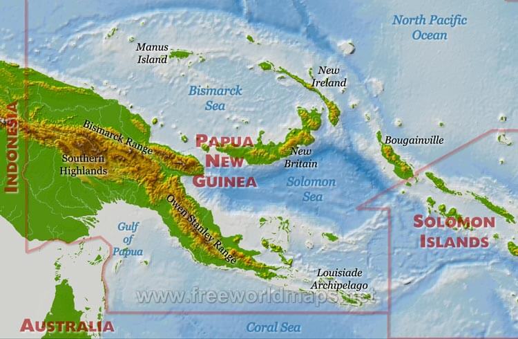 papua new guinea map solomon