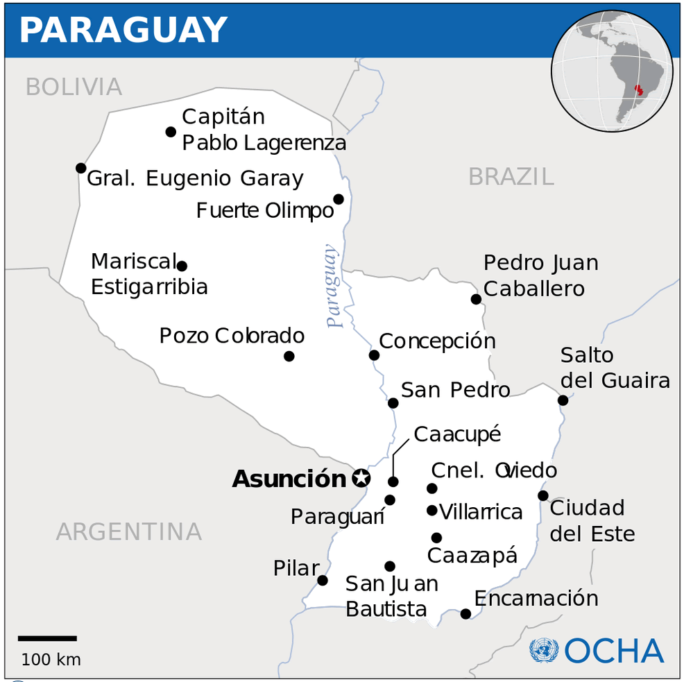 paraguay location map