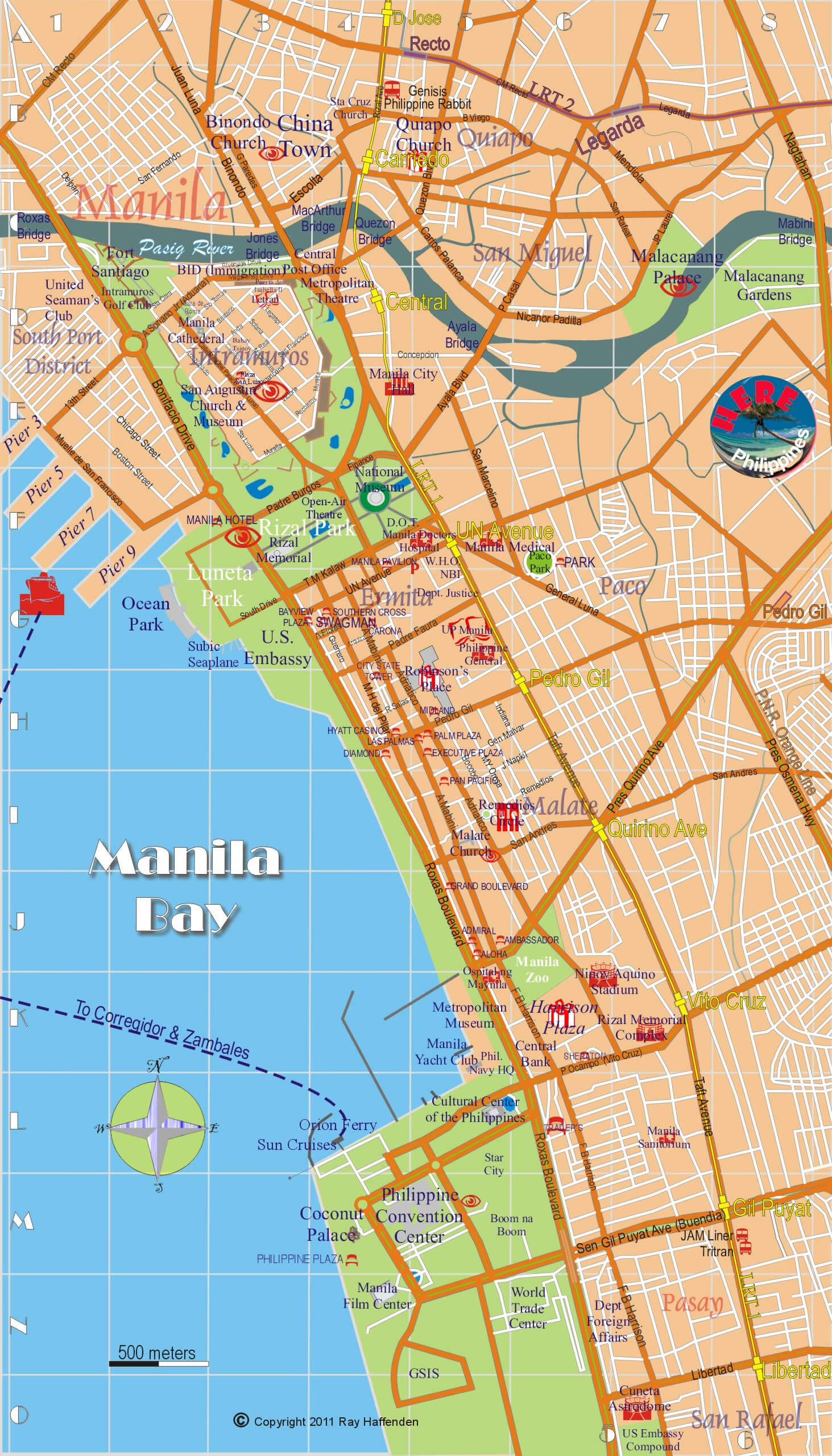 downtown map of manila