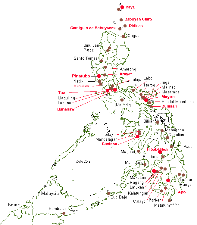 philippines volcanoes map