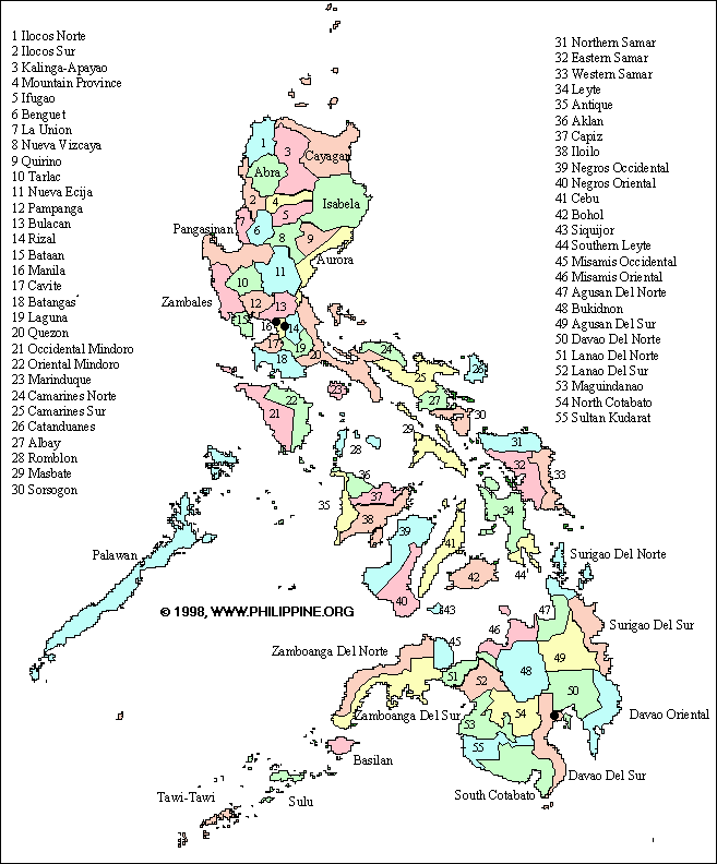provinces map of philippines