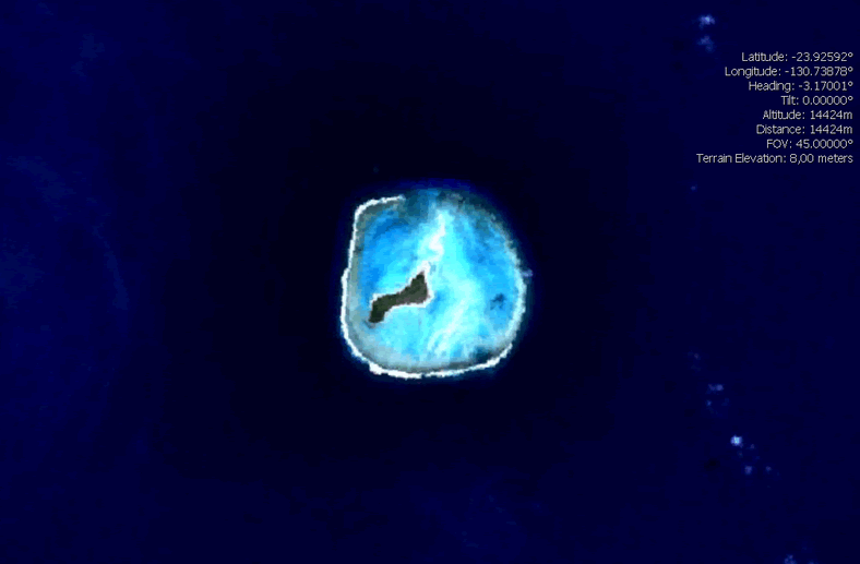 pitcairn islands satellite image