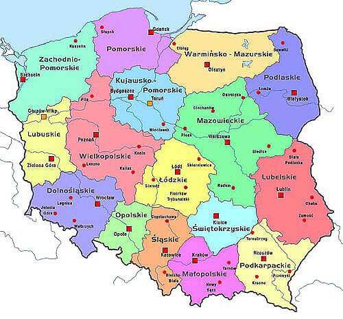 polish provinces map