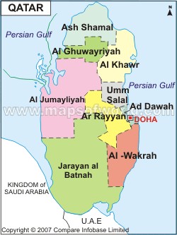 Doha Map With Area Names Doha Map