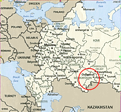 Chelyabinsk russia map