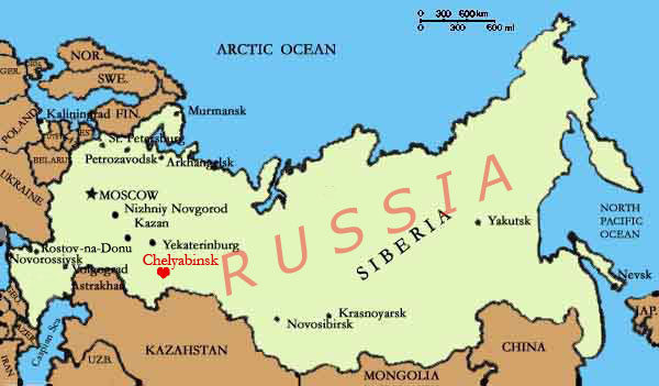 russia chelyabinsk map