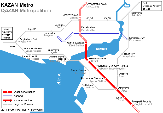 Kazan metro map