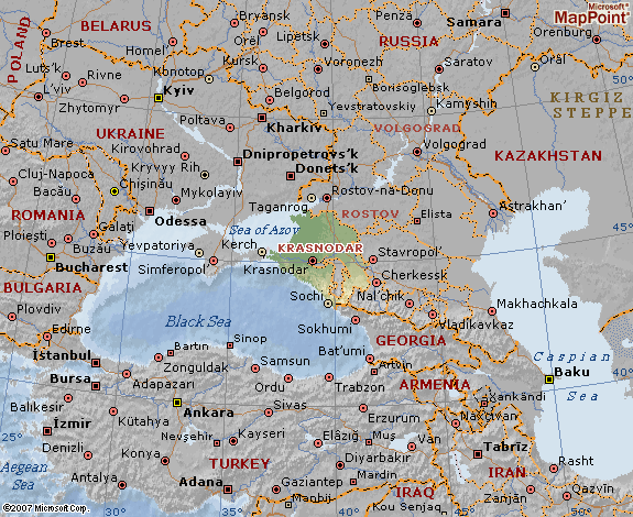 Krasnodar political map