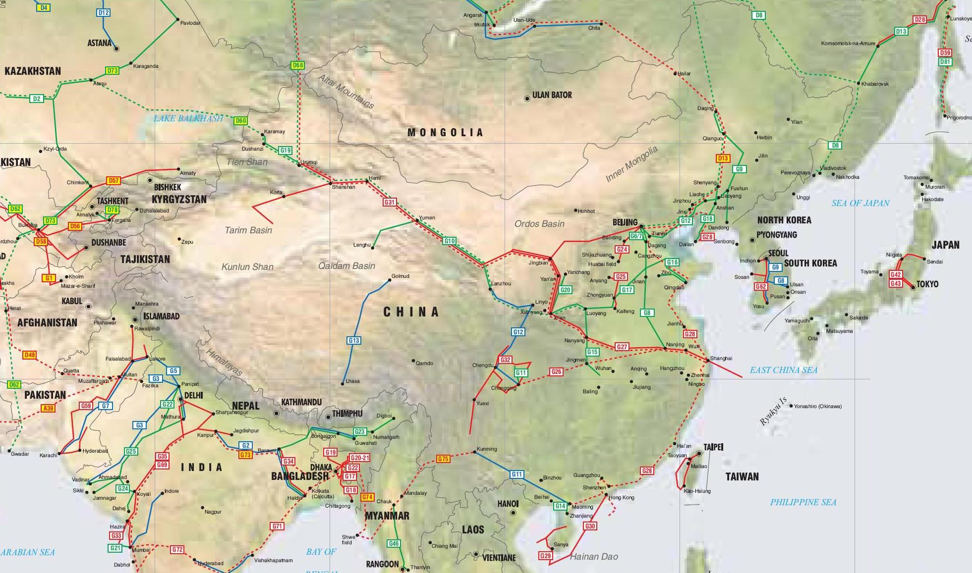 east asia pipelines map Novokuznetsk