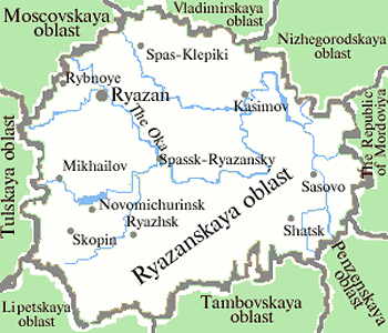 Ryazan regional map