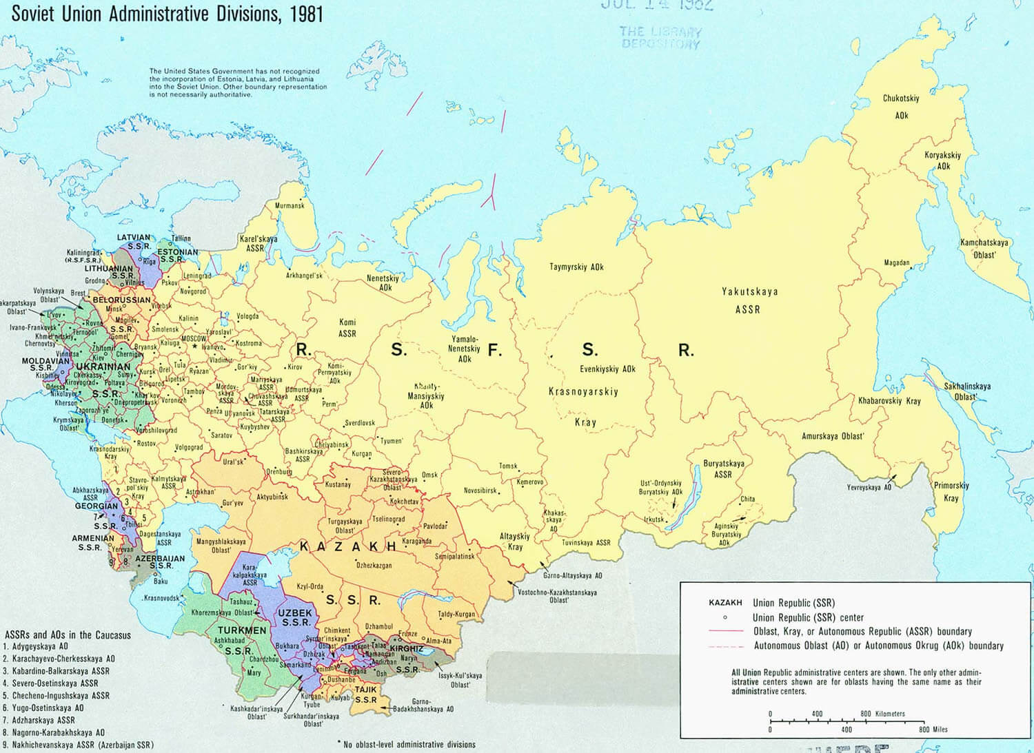 soviet union map 1981