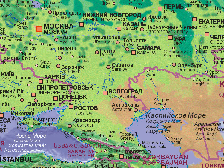 Ulyanovsk map russia volgograd