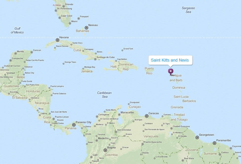 map saint kitts nevis