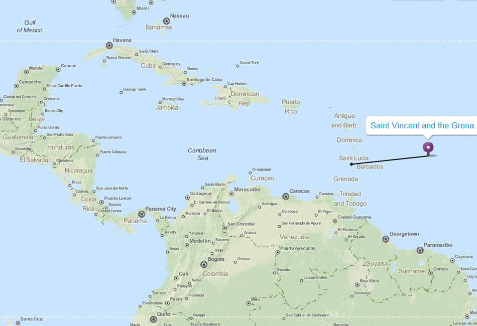 map saint vincent and the grenadines
