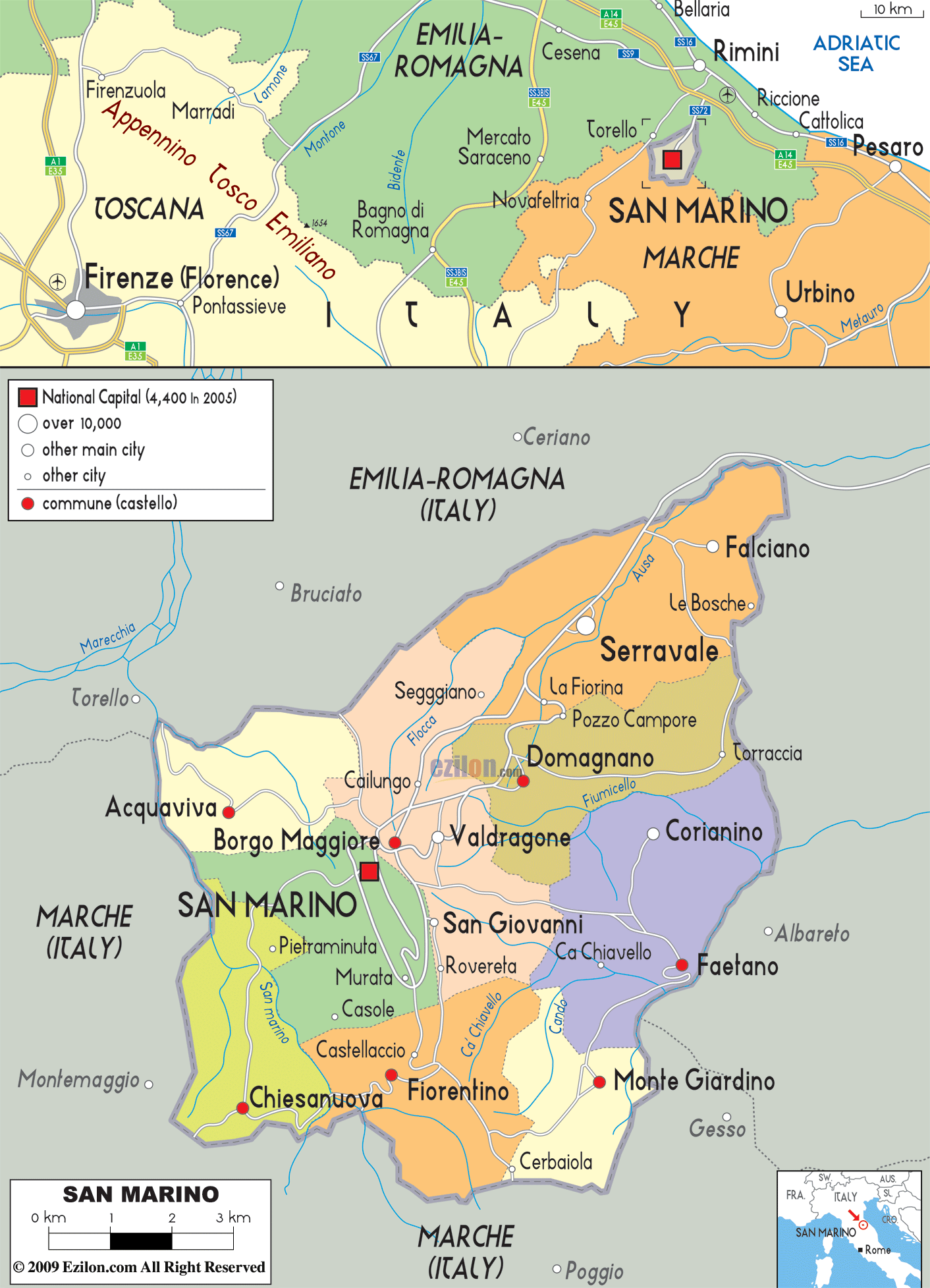 san marino political map