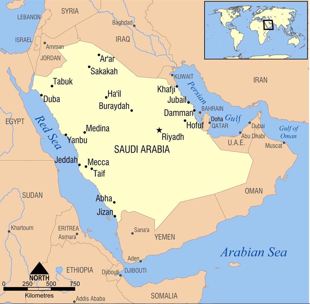 saudi arabia major cities map