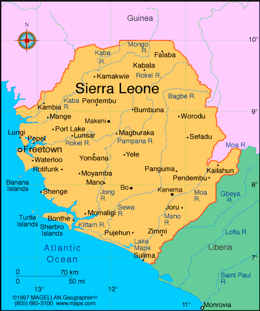 sierra leone map cities