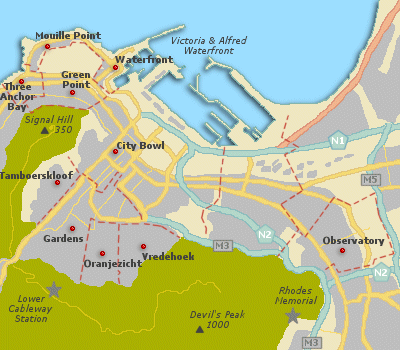 cape town city centre map