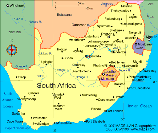 maps of south africa