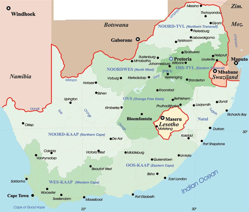 south africa map africa