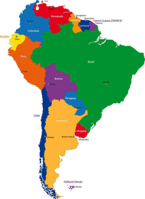 South America Countries Map