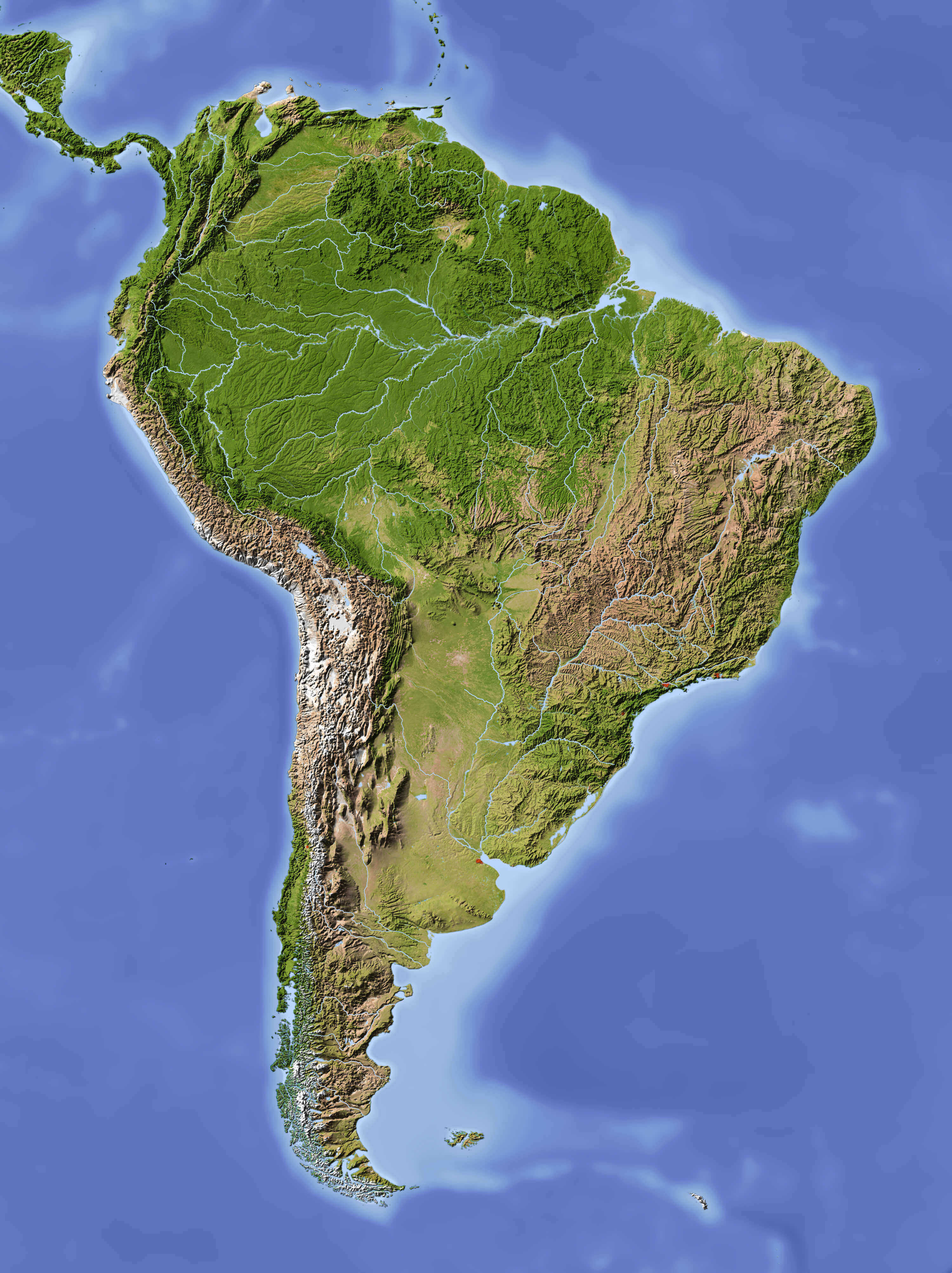 South America Satellite Map
