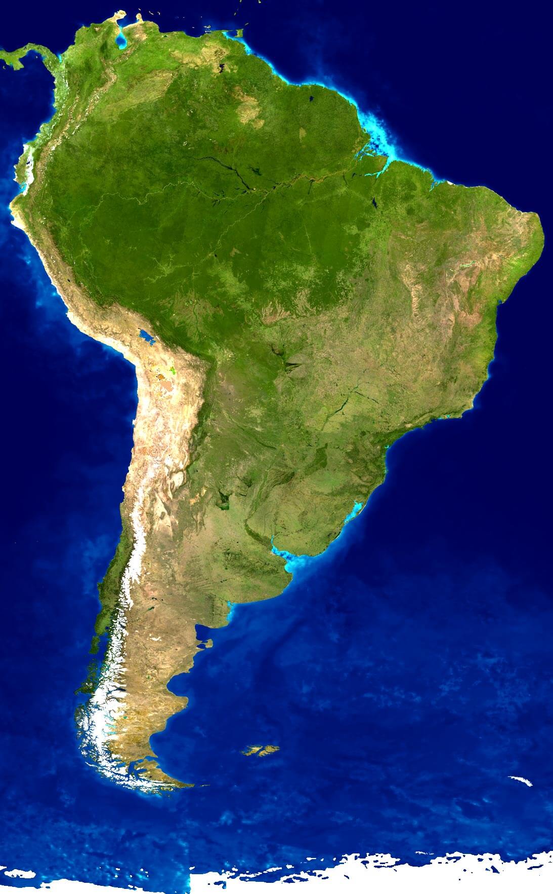 south america satellite image