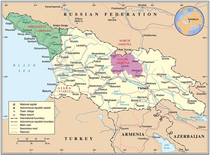 map of South Ossetia