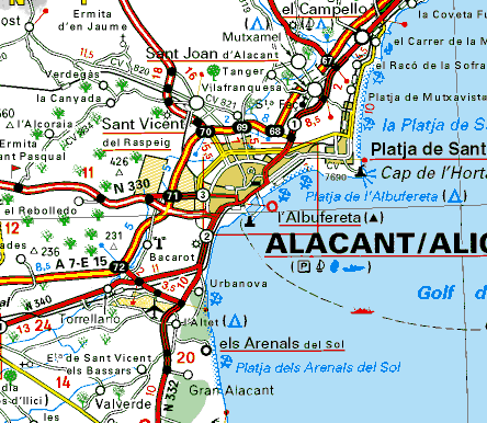 Alicante regional map
