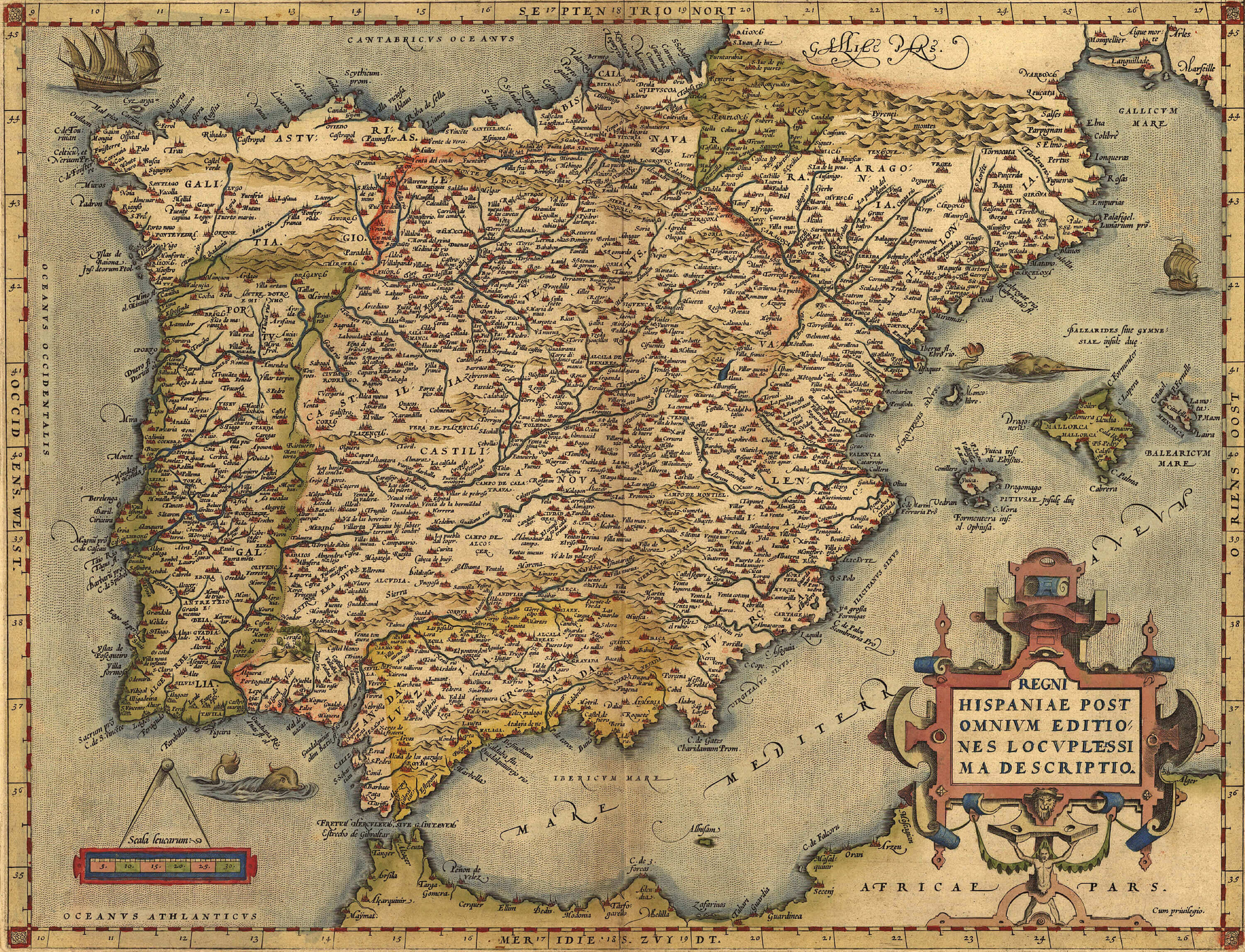 Antique Map of Spain
