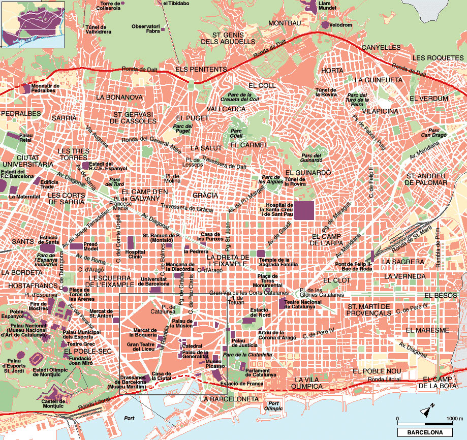 Barcelona Tourist Map