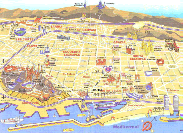 old Barcelona map