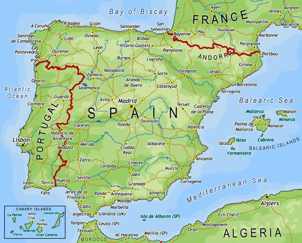 And spain mallorca of map Detailed Road