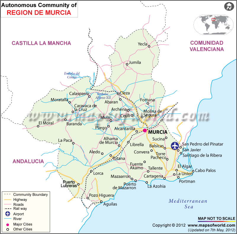 Murcia political map
