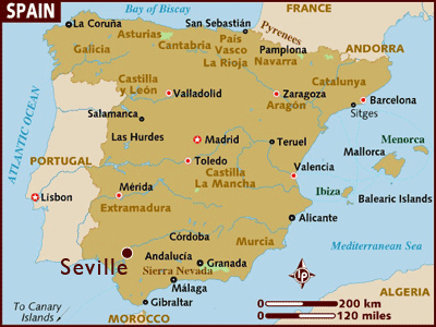spain Sevilla map