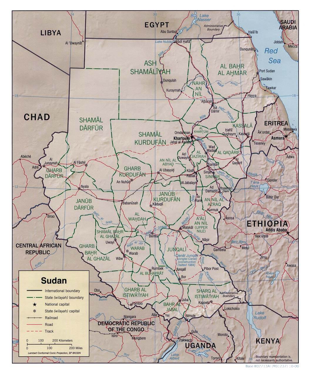 sudan relief map
