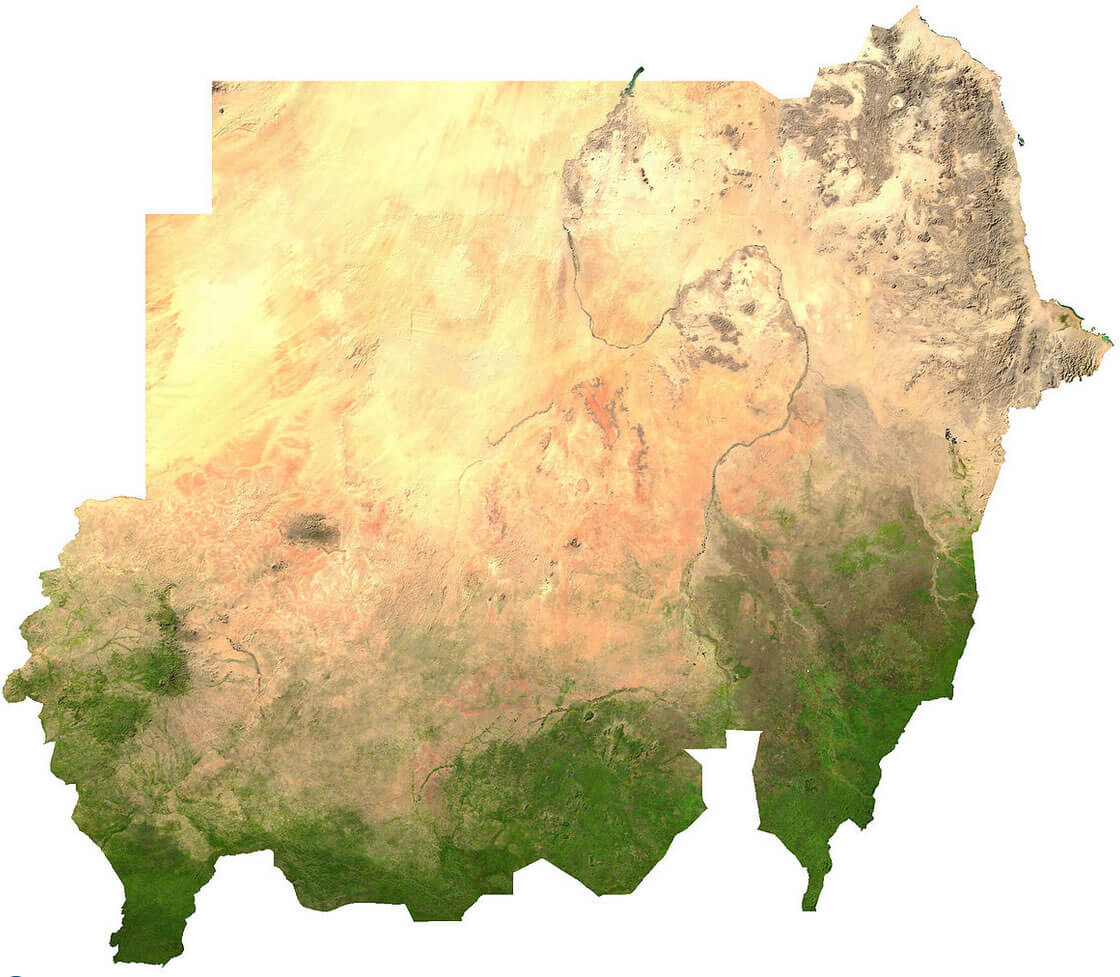 sudan satellite image map