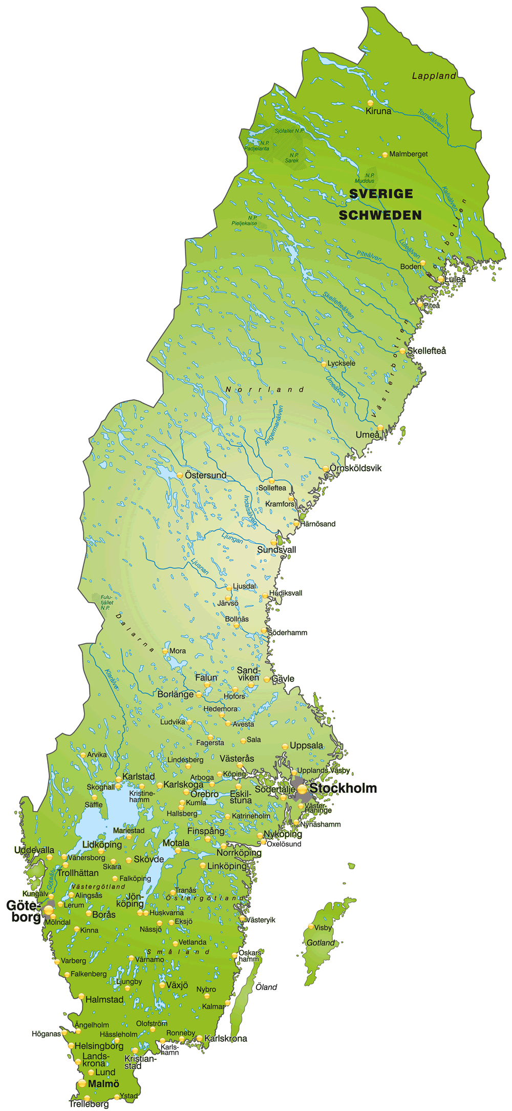 Overview map of Sweden