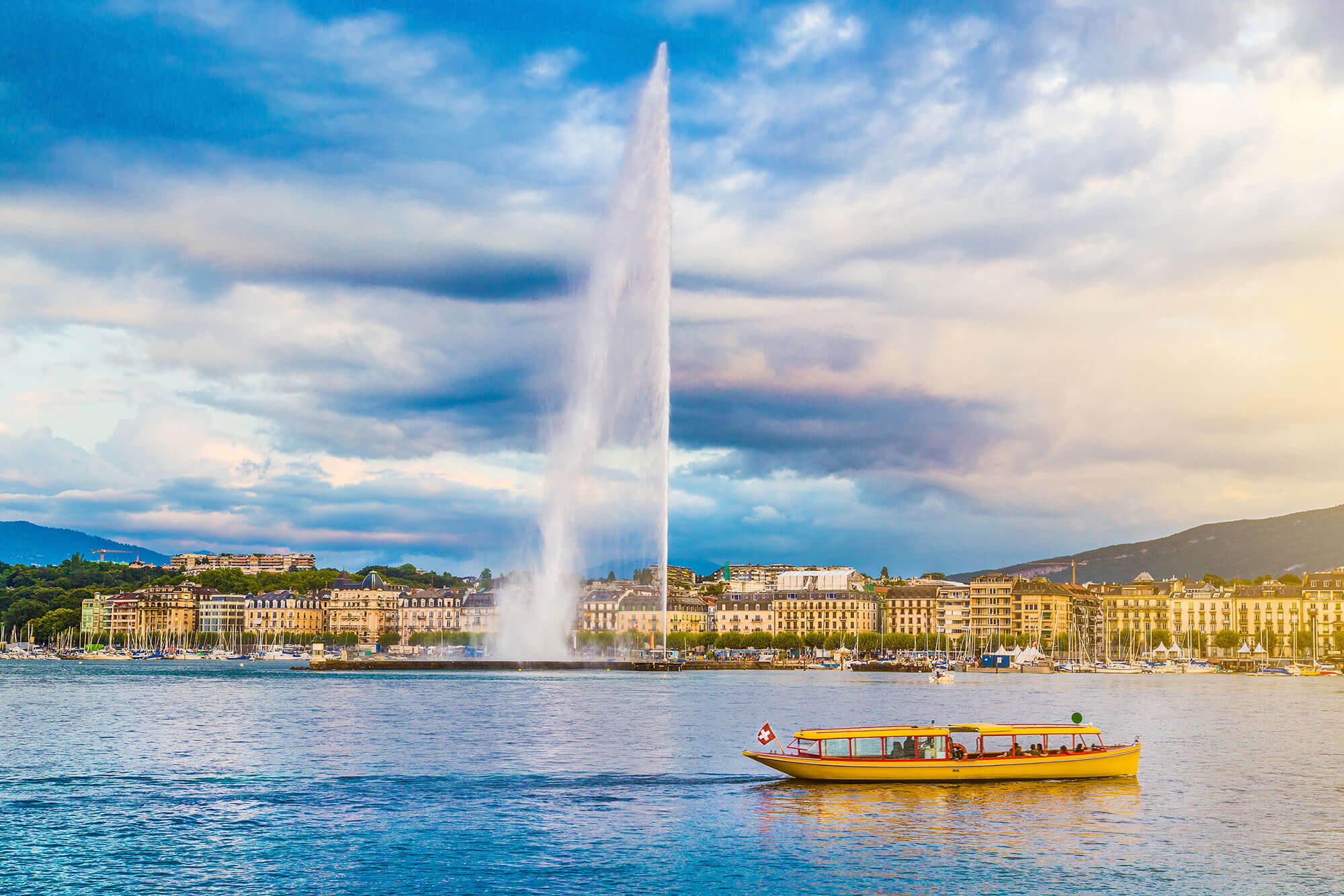 Jet d'Eau fountain Geneva Switzerland