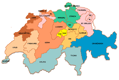 Schaffhausen swiss map