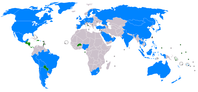taiwan diplomatic relation map world