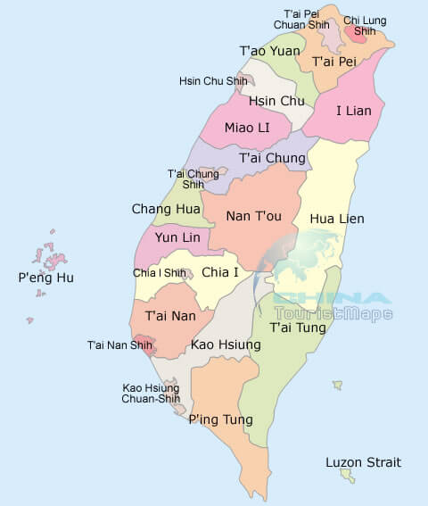 taiwan districts map