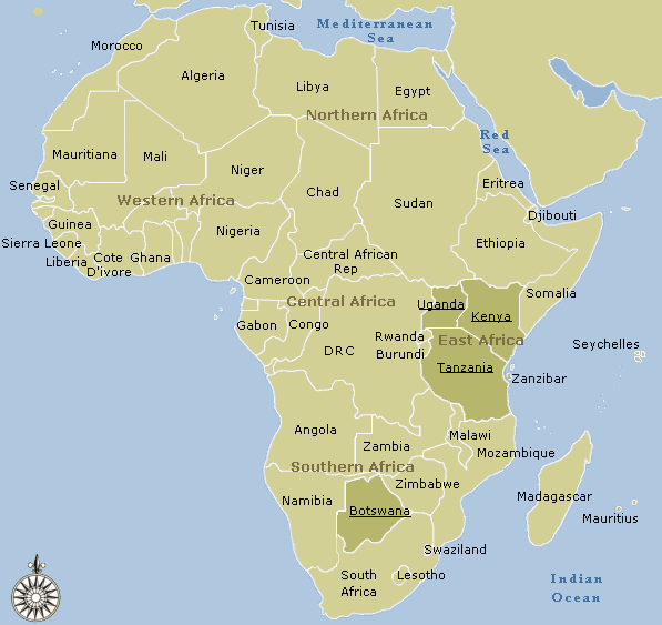 map of africa tanzania