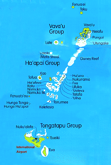 tonga islands map