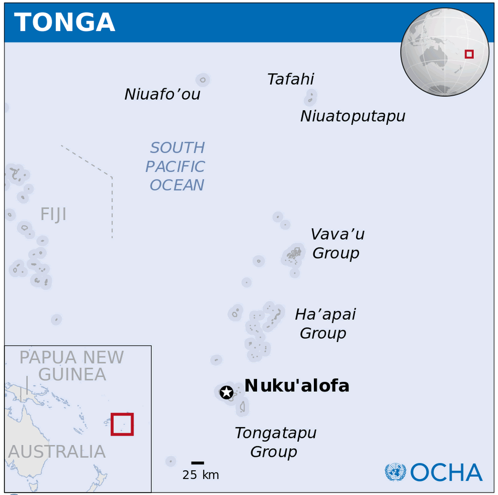 tonga location map