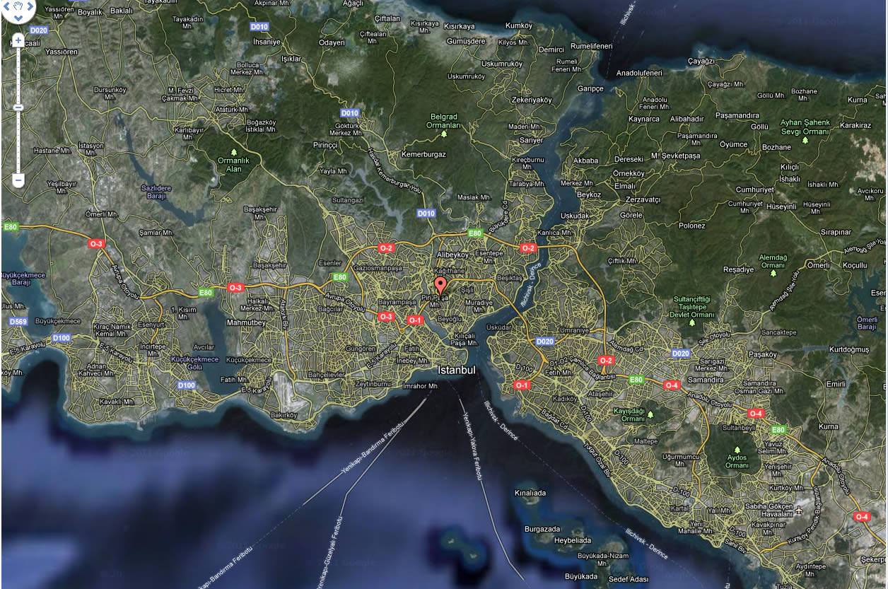 satellite image of istanbul