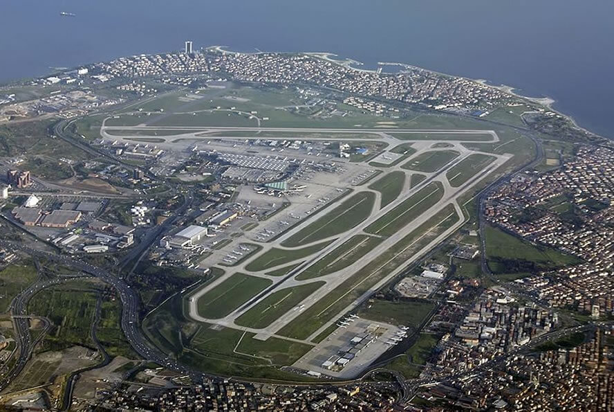 turkey ataturk airport aerial view